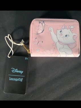 Loungefly Soft Tag Disney The Aristocats Marie Butterfly Pink Zipper Wallet NWT